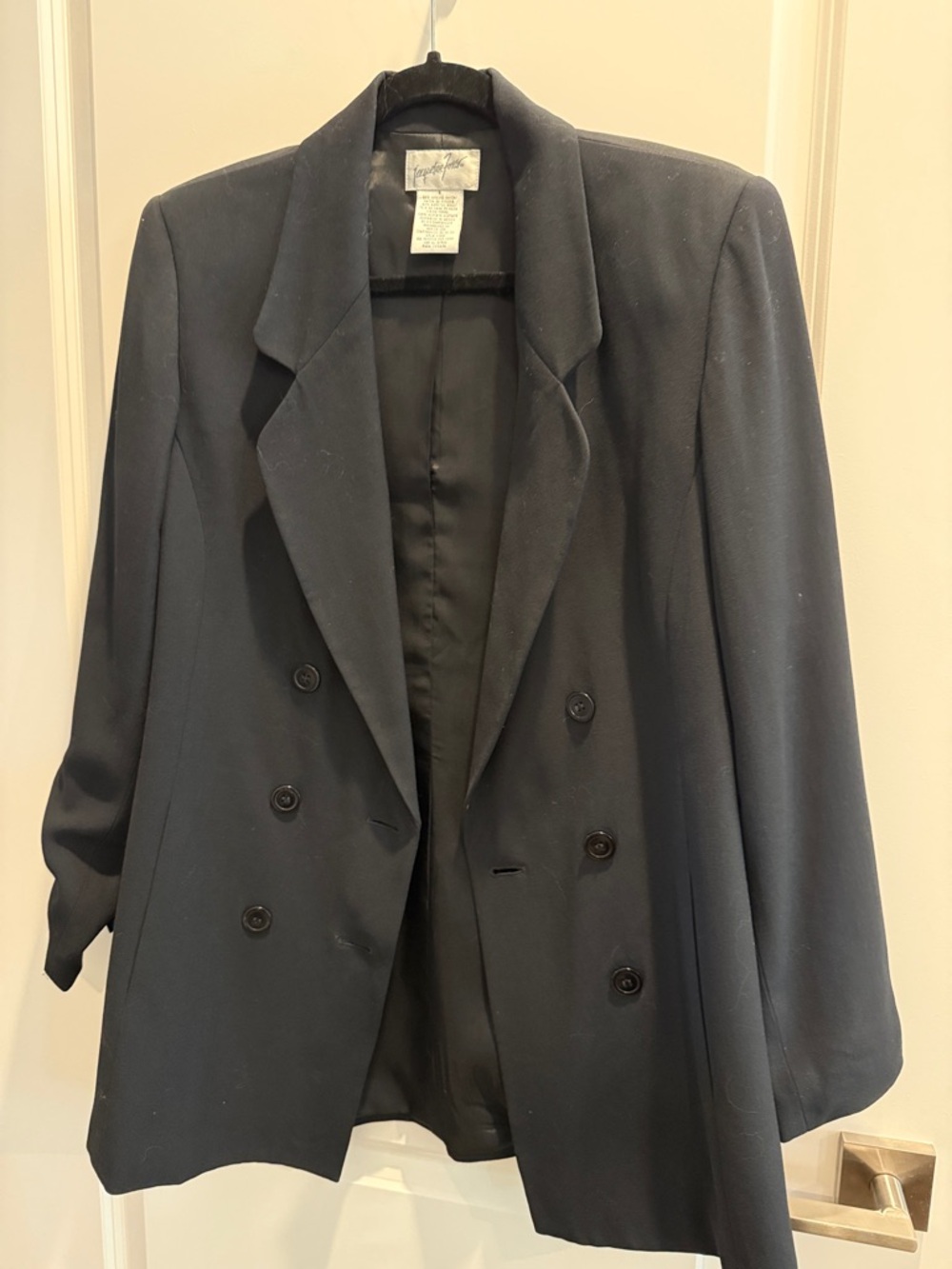 Oversized Black Double-Breasted Women's Blazer